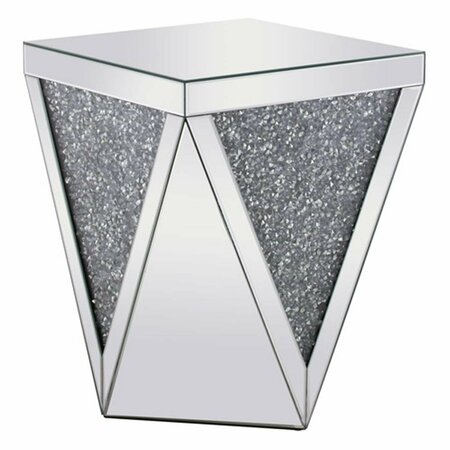 DOBA-BNT 18.5 in. Modern Royal Cut Crystal End Table Silver SA3483508